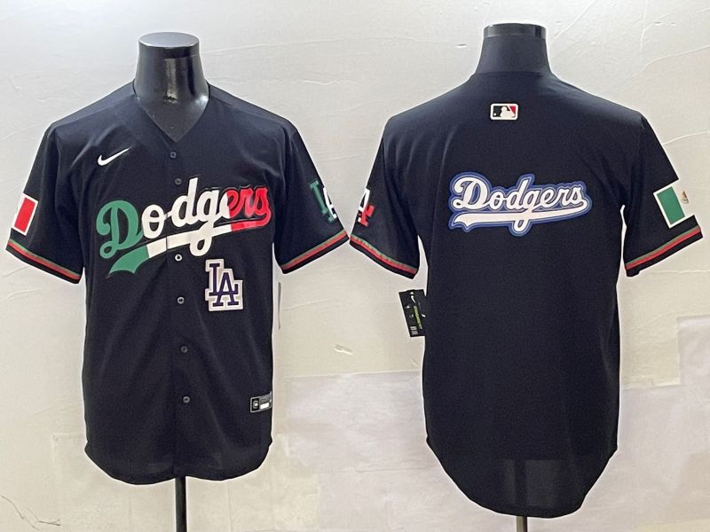 Men Los Angeles Dodgers Blank Black Mexico Second generation Nike 2025 MLB Jersey style 18